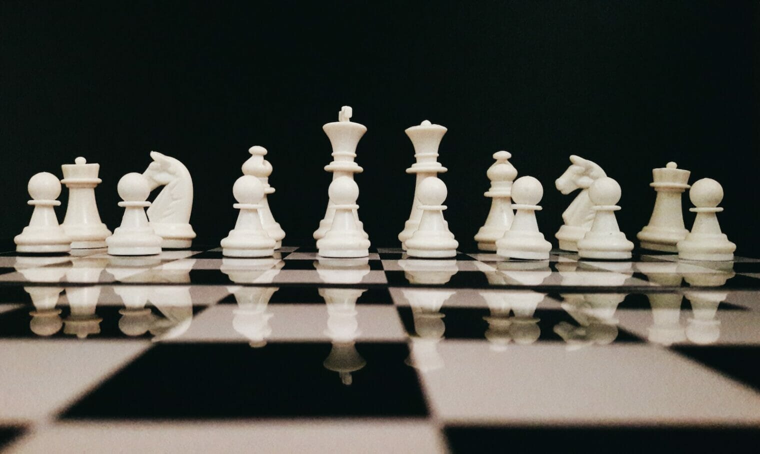 white chess game set