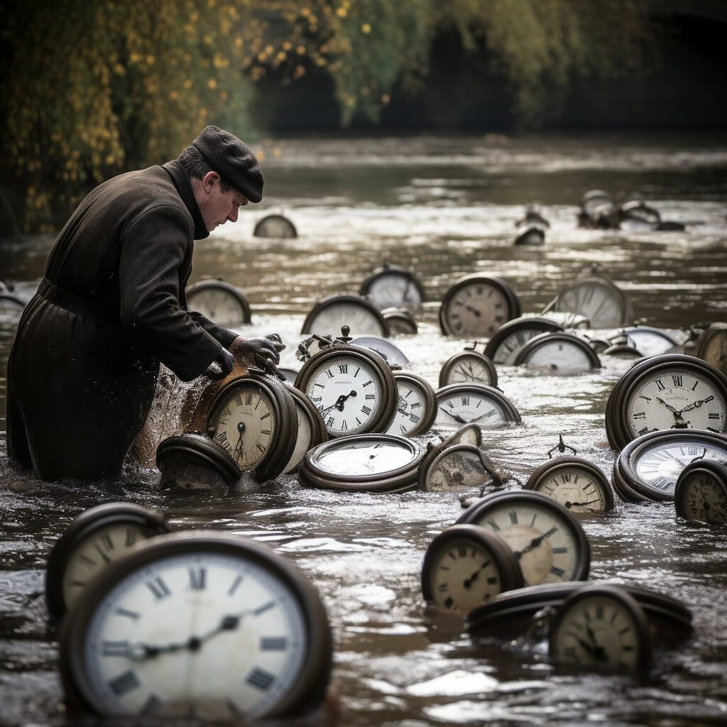 curajoy clocks being washed down a river b24770e2 e7bd 40c7 806a f797d4dc093a curaJOY